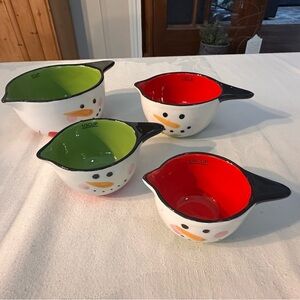 Great Gatherings Snowman Measuring Cup Set Holiday Winter Kitchen Accessory